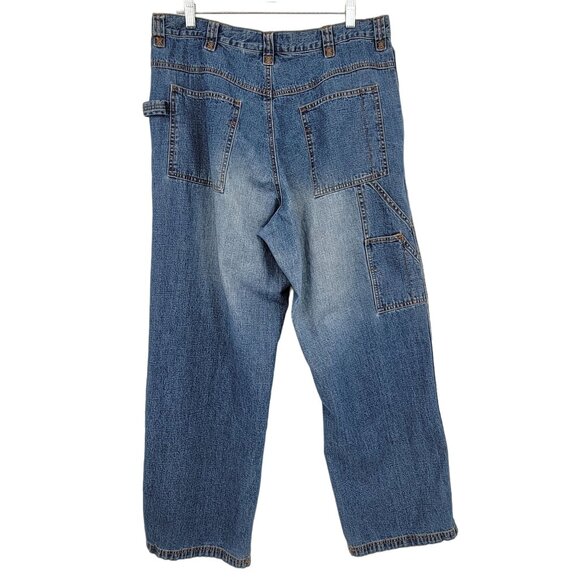 Old Navy Mens Relaxed Fit Button Fly Carpenter Jeans Actual Size 36x31Vintage - Picture 4 of 9